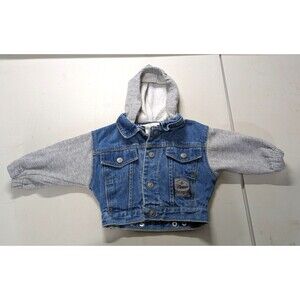 OutBrook Kids Baby Denim Jacket 24in. Chest with Hoodie Snap Buttons
